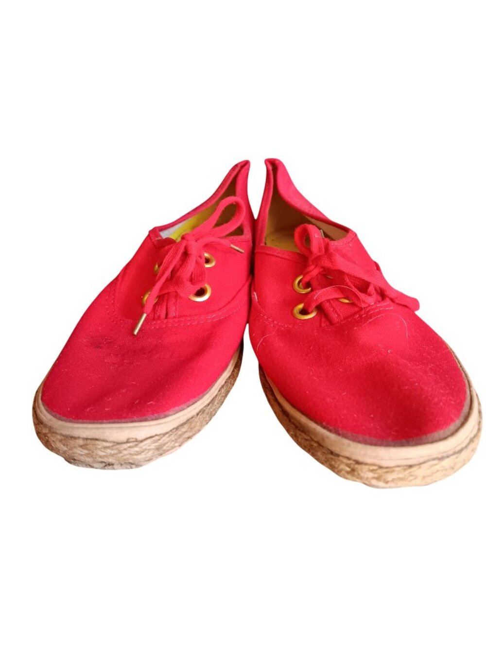 Espadrilles Sneakers  True Vintage Women's Shoes 10 10N 80's Red Canvas